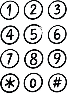 Numeric Keypad Button Collection Vector Set, Telephone Dial Icons and Interface SymbolsNumeric Keypad Button Collection Vector Set, Telephone Dial Icons and Interface Symbols