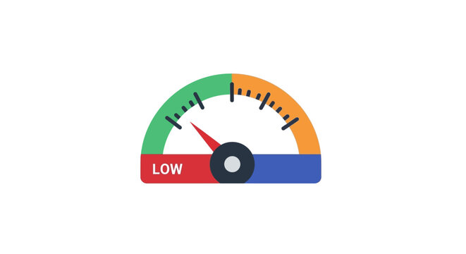 Low Level Indicator Gauge - Red Arrow Pointing to Low Section
