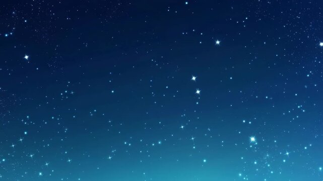 Abstract Galaxy Background with Twinkling Stars and Heavenly Blue Light
