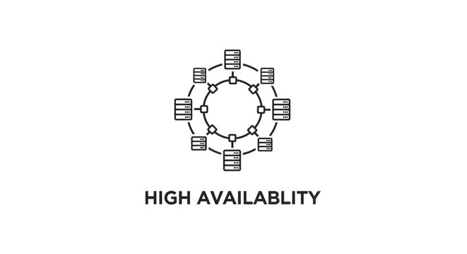 High availability circular network diagram with text
