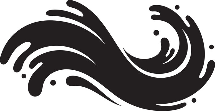 Black wave splash icon