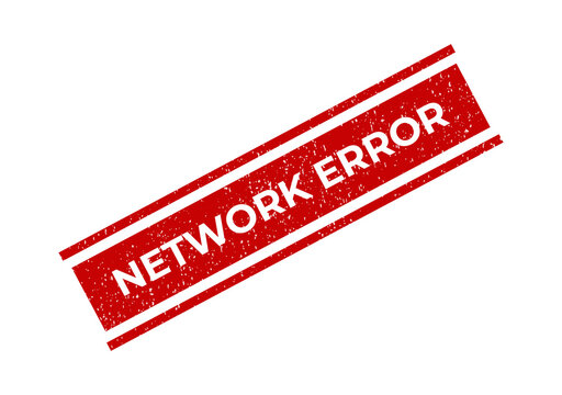 Red grunge rubber stamp with the text network error on a tilted angle