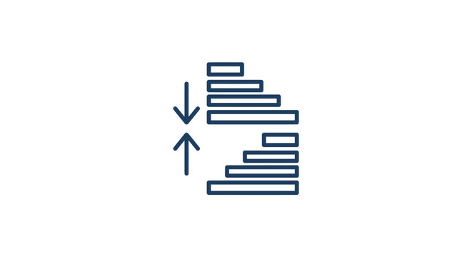 Line spacing or vertical compression icon for digital interfaces