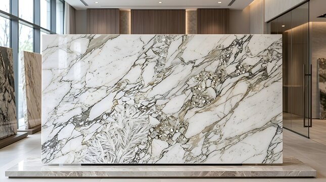 Luxury Calacatta Oro Marble Slab with Golden Veins - Interior Design Material