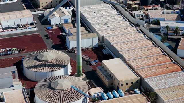 Aerial Survey of Coastal Reverse Osmosis Facility and Power Grid Facing Climate Change Risks and Surging Operational Costs