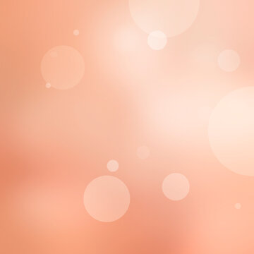 A warm peach gradient carries soft bokeh circles and gentle light haze, producing an inviting, optimistic mood for product teasers, menus, and event ads.