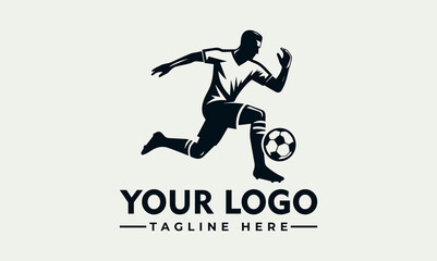 Obraz premium Dynamic Soccer Player Silhouette Vector Logo Illustration for Sports Club Branding
