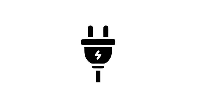 Electric Plug with Lightning Bolt.