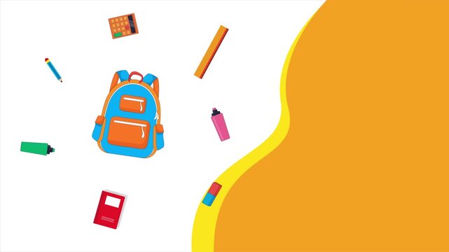 back to school background, backpacks and school supplies