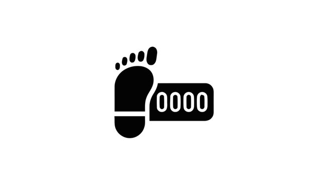 Footprint icon with numeric counter.