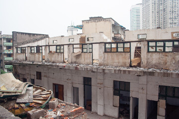 Fototapeta premium Urban Memory: Demolition of Houses in Lianglukou, Chongqing, China (2009)