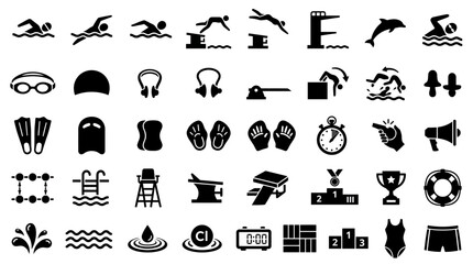 Swimming pool and water sports icon set © Kasdo