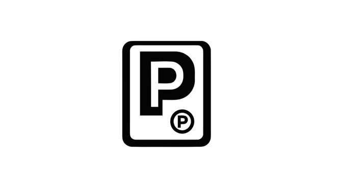 Parking sign with P symbol.