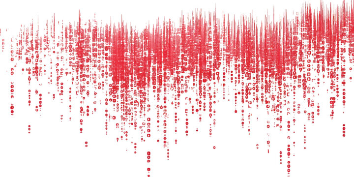 Abstract futuristic red digital binary code matrix rain falling technology data concept background vector illustration.