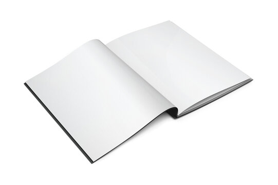 Open Brochure, magazine, book or catalog mock up isolated on white background. 3D rendering