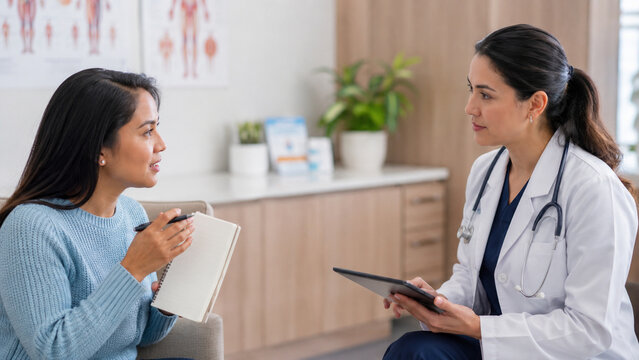 Patient asking questions before medical treatment
