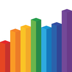 Fototapeta premium Colorful 3D bar chart representing growth and data analysis