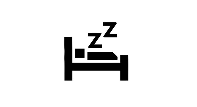 Sleeping Bed Rest Icon Symbol.