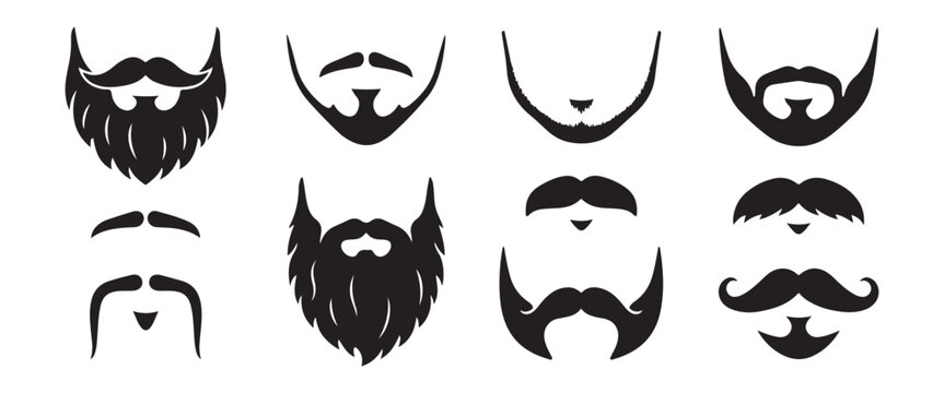 Male Haircuts and Hairstyles Vector Set &ndash; Large Collection of Hipster Men Hair Styles Isolated on Transparent Background Web
