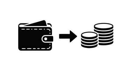 Wallet with money coins exchange. © miun