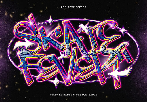 Neon Graffiti Streetwear Text Effect