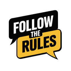 Obraz premium Follow the rules text icon for corporate compliance and policy guidelines