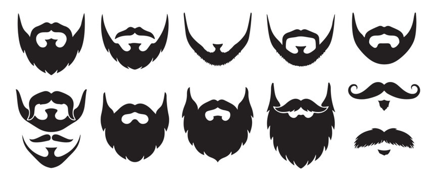 Male Haircuts and Hairstyles Vector Set &ndash; Large Collection of Hipster Men Hair Styles Isolated on Transparent Background Web