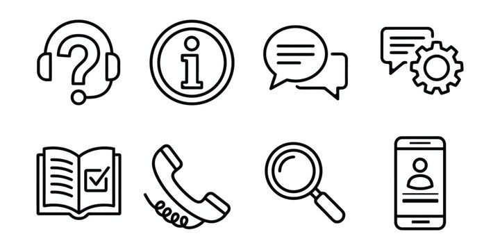 Customer support and information icons