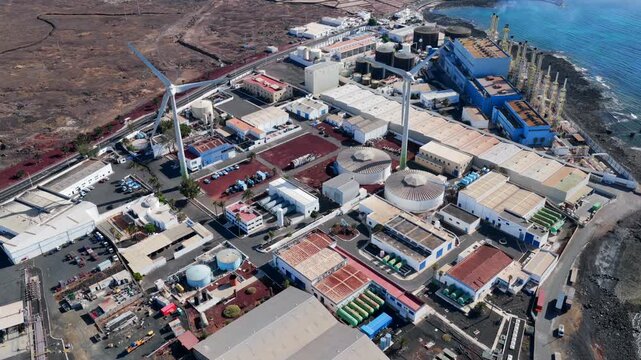 Aerial Survey of Coastal Reverse Osmosis Facility and Power Grid Facing Climate Change Risks and Surging Operational Costs