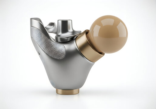 Polished metal gear shift lever with wooden knob