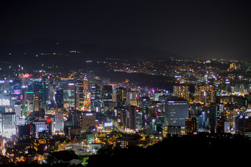 Obraz premium night view of Seoul, skyline of the city