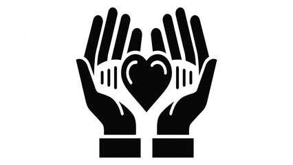 Fototapeta premium Hands cradling a heart symbol represent the foundational spirit of community support and selfless altruism.