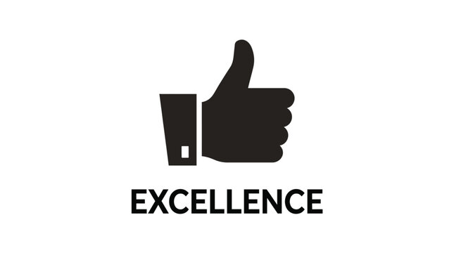 Hand giving thumbs up sign for outstanding performance and excellence recognition.
