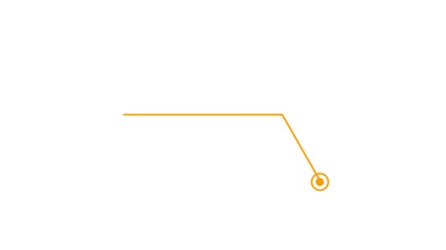 4k Long dotted line arrow animation to indicate an object. arrow animation following wavy dotted line. target arrow icon on 4K white background. Modern technology scoreboard overlay Template.