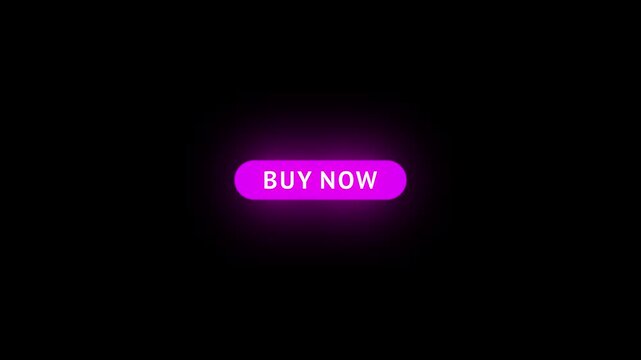 Pink buy now button with glowing light sweep animation on transparent background.