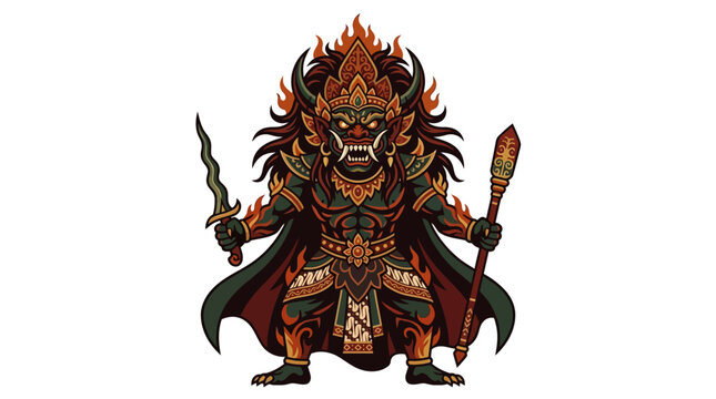Balinese demon warrior with keris.