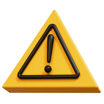 Yellow warning triangle with exclamation mark, safety alert symbol, caution sign