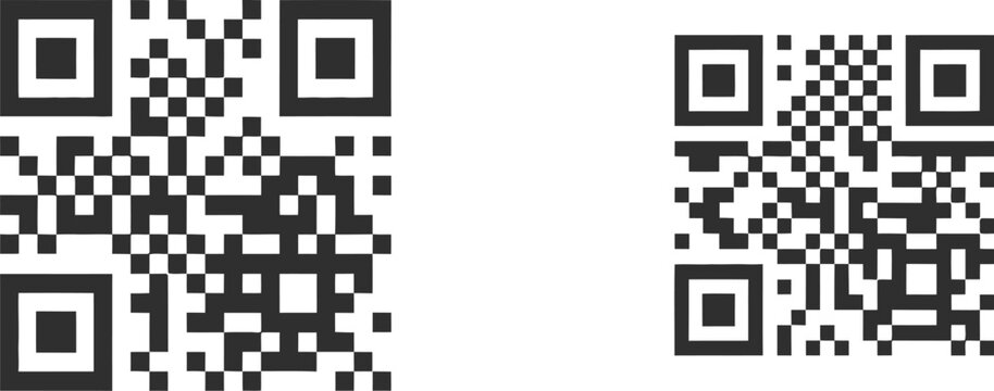 QR code, scan icons vector set, digital scanner symbols with square crop and circular styles for apps payments digital access and authentication systems.