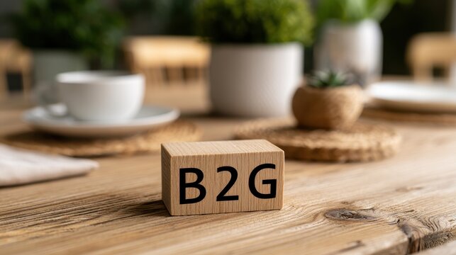 B2G business to government concept on wooden block on desk