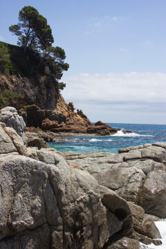Secluded Mediterranean Beach at Platja de Sa Boadella, Lloret de Mar