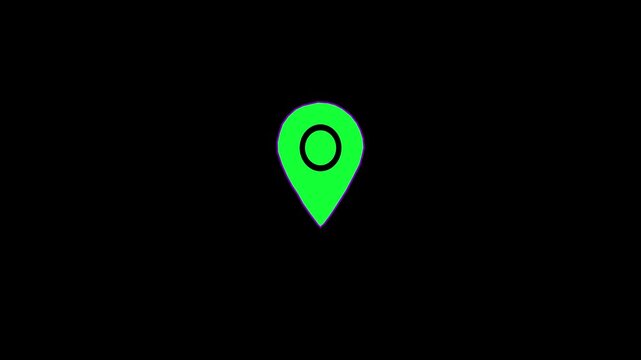 Map pointer icon set with pin symbols for navigation and location markers.4 k animation..