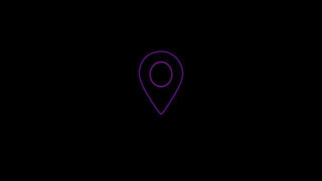 Map pointer icon set with pin symbols for navigation and location markers.4 k animation..