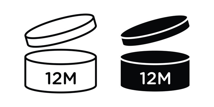 12M icon. Linear icon collection. Editable vectors