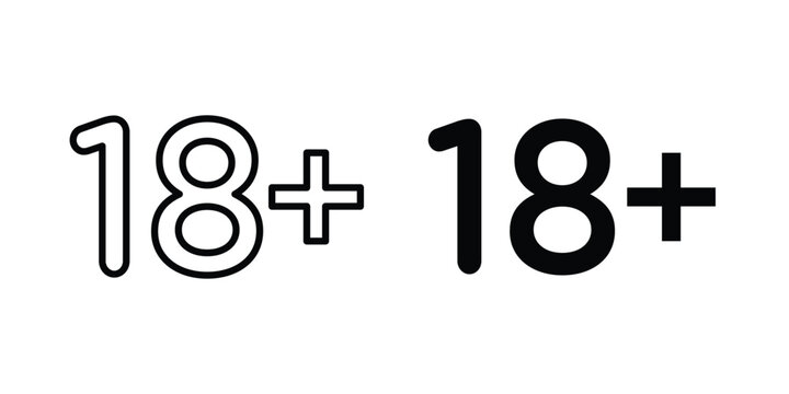 18 Plus icon. Linear icon collection. Editable vectors