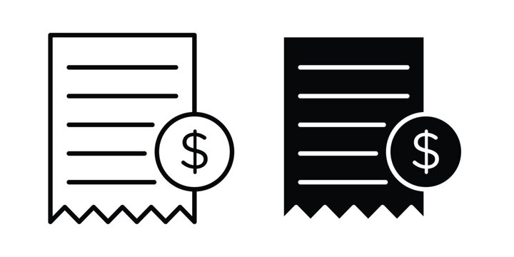 Bill payment icon. Linear icon collection. Editable vectors