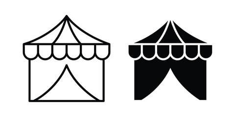 Circus tent icon. Linear icon collection. Editable vectors © Cristiane
