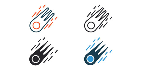 meteor icons outline and Flat Style,transparent background © sri