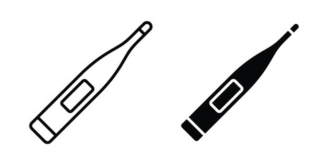 Fototapeta premium Digital thermometer icon. Linear icon collection. Editable vectors