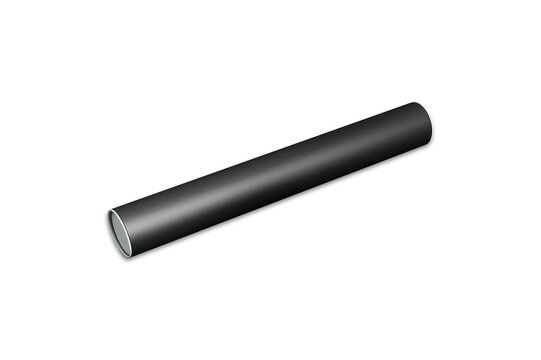 Black Paper tube scene mockup, empty objects to place your design. Cardboard paper tube 3d rendering.