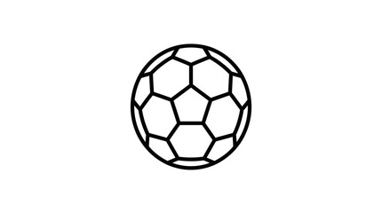 Fototapeta premium Bold geometric soccer ball line icon